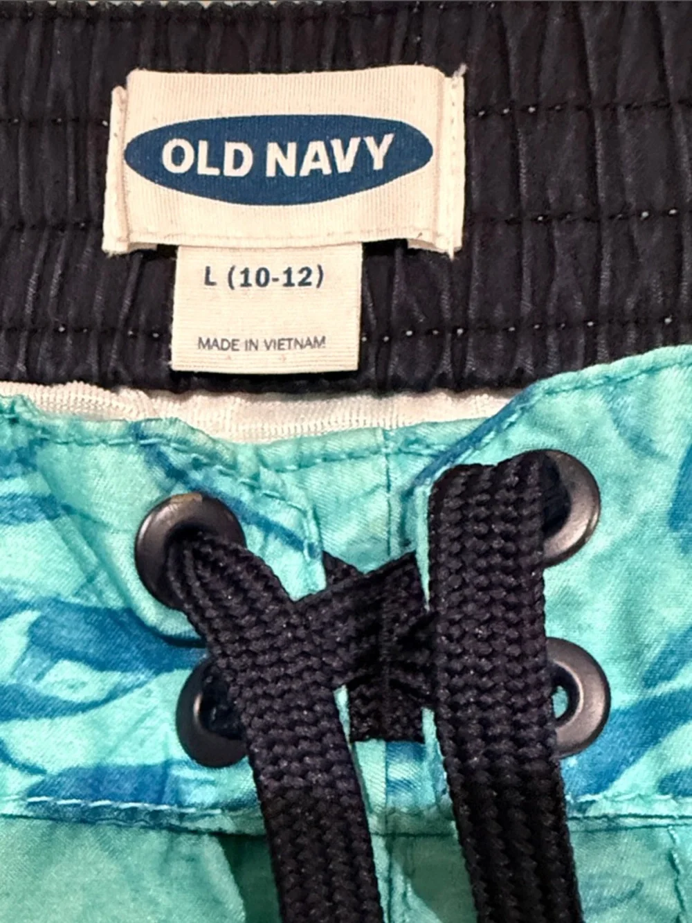 Old Navy Blue Shark-Print Kids Swim Board Shorts